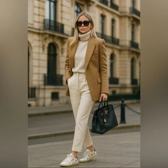 Saint Laurent Paris Court Classic Star Sneakers Leather Women’s Size 39.5 (8.5) - Picture 2 of 16